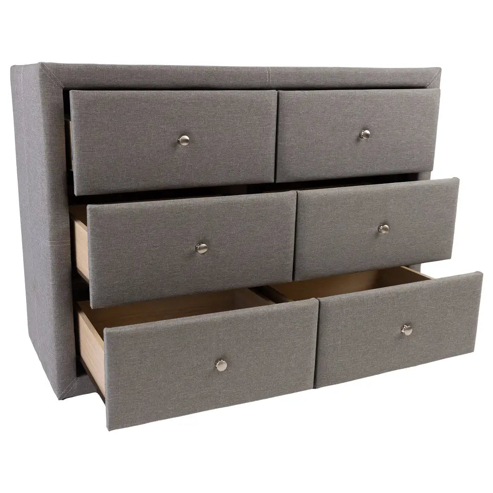 Molly Dresser 6 Chest of Drawers Bedroom Storage Cabinet - Light Grey - Furniture > Bedroom > Dressers