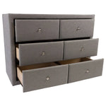 Molly Dresser Mirror 6 Chest of Drawers Bedroom Storage - Light Grey - Health & Beauty > Cosmetic Storage > Makeup
