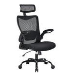 MONA Ergonomic High Back Flipped Armrest Task Chair In Black - Furniture > Office