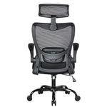 MONA Ergonomic High Back Flipped Armrest Task Chair In Black - Furniture > Office