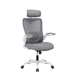MONA Ergonomic High Back Flipped Armrest Task Chair In Grey - Furniture > Office