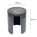 MONO MOTHER OF PEARL HAND MADE SIDE TABLE - Furniture > Living Room > Side Tables