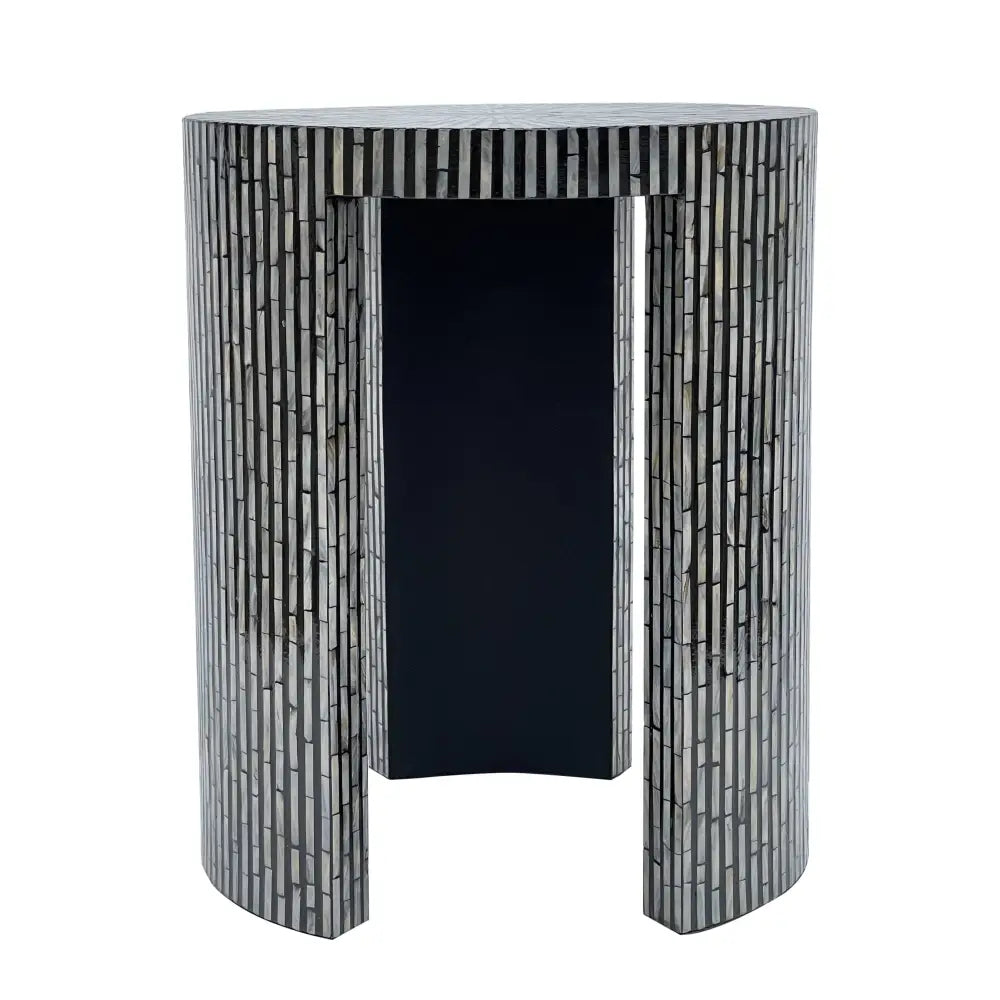 MONO MOTHER OF PEARL HAND MADE SIDE TABLE - Furniture > Living Room > Side Tables