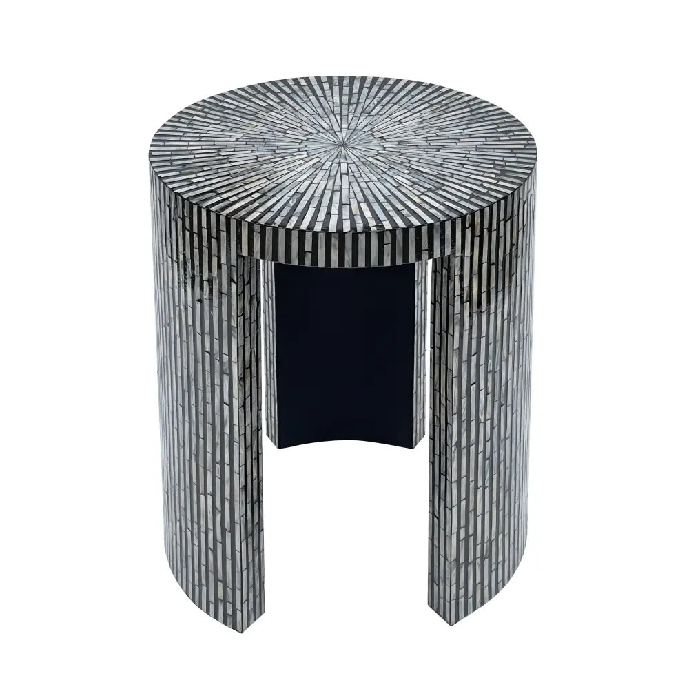 MONO MOTHER OF PEARL HAND MADE SIDE TABLE - Furniture > Living Room > Side Tables