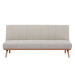 Monroe 3 Seater Sofa Futon Bed Fabric Lounge Couch - Beige - Furniture > Sofas