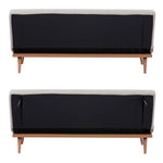 Monroe 3 Seater Sofa Futon Bed Fabric Lounge Couch - Beige - Furniture > Sofas