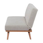Monroe 3 Seater Sofa Futon Bed Fabric Lounge Couch - Beige - Furniture > Sofas