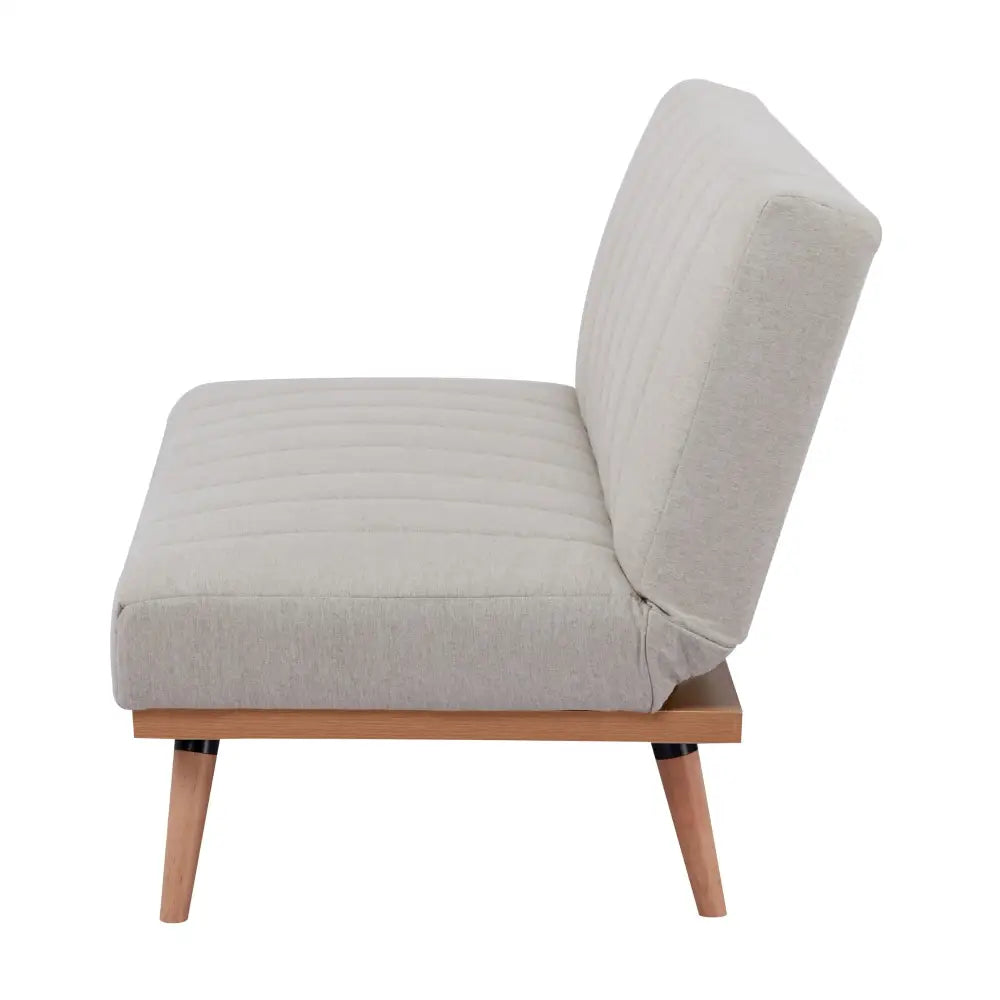 Monroe 3 Seater Sofa Futon Bed Fabric Lounge Couch - Beige - Furniture > Sofas