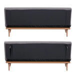 Monroe 3 Seater Sofa Futon Bed Fabric Lounge Couch - Graphite - Furniture > Sofas