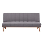 Monroe 3 Seater Sofa Futon Bed Fabric Lounge Couch - Graphite - Furniture > Sofas