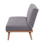 Monroe 3 Seater Sofa Futon Bed Fabric Lounge Couch - Graphite - Furniture > Sofas