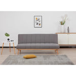 Monroe 3 Seater Sofa Futon Bed Fabric Lounge Couch - Graphite - Furniture > Sofas