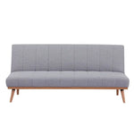 Monroe 3 Seater Sofa Futon Bed Fabric Lounge Couch - Grey - Furniture > Sofas