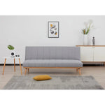 Monroe 3 Seater Sofa Futon Bed Fabric Lounge Couch - Grey - Furniture > Sofas