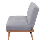 Monroe 3 Seater Sofa Futon Bed Fabric Lounge Couch - Grey - Furniture > Sofas
