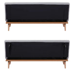 Monroe 3 Seater Sofa Futon Bed Fabric Lounge Couch - Grey - Furniture > Sofas