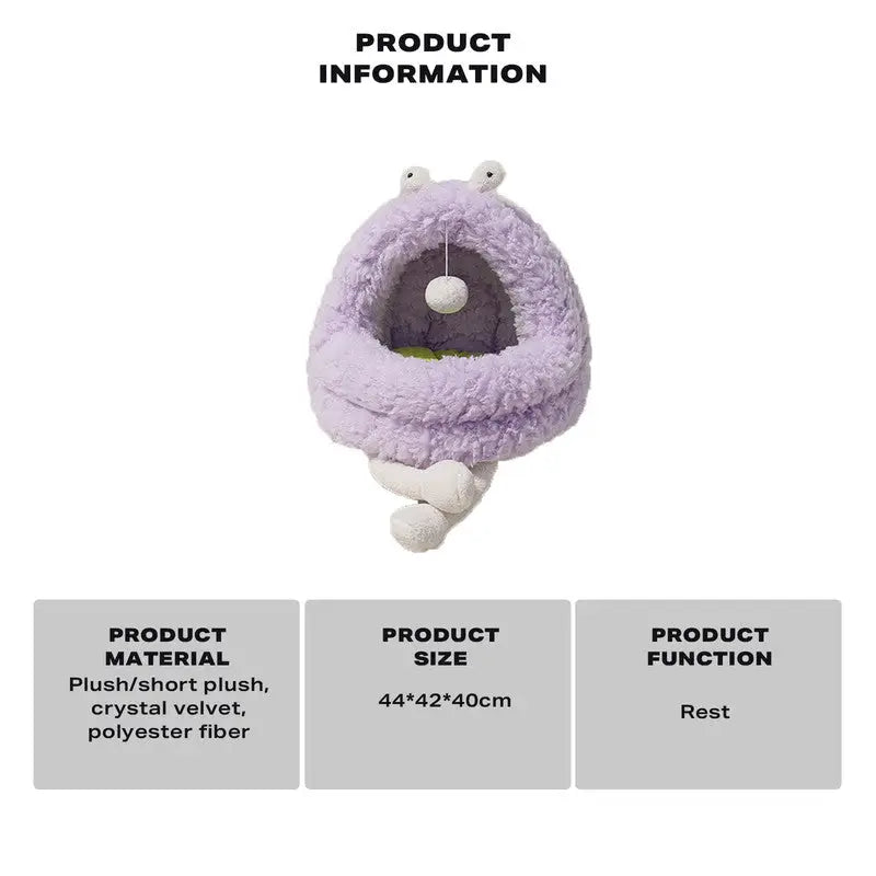 Monster Cat Pet Calming Bed Warm Soft Plush Nest Comfy Sleeping Kennel Cave - Pet Care > Dog Supplies > Dog Beds