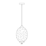 Moravian Glass Oval Pendant Light - Chrome - Home & Garden > Lighting > Night Lights & Ambient Lighting
