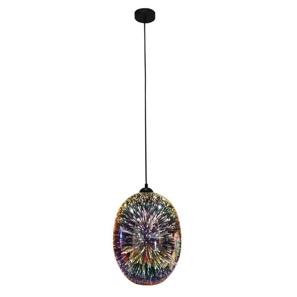 Moravian Glass Oval Pendant Light - Copper - Home & Garden > Lighting > Night Lights & Ambient Lighting