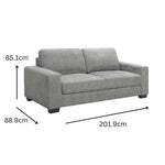 Morgan 3 Seater Fabric Sofa Light Grey - Furniture > Sofas
