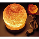 Morning Glow LED Planet Night Light with Wooden Base USB Rechargeable - Home & Garden > Lighting > Night Lights &