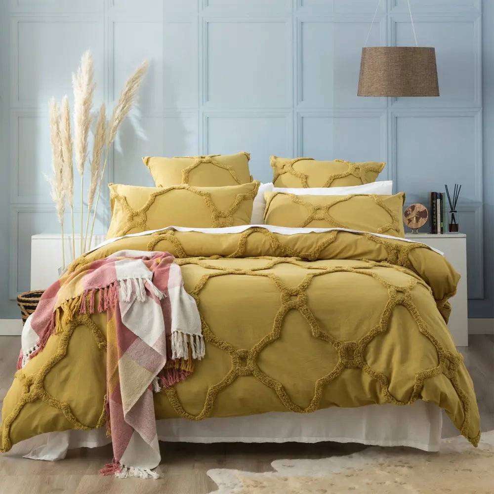 Moroccan 100% Cotton Chenille Vintage Washed Tufted Willow European Pillowcase by Renee Taylor - Home & Garden >