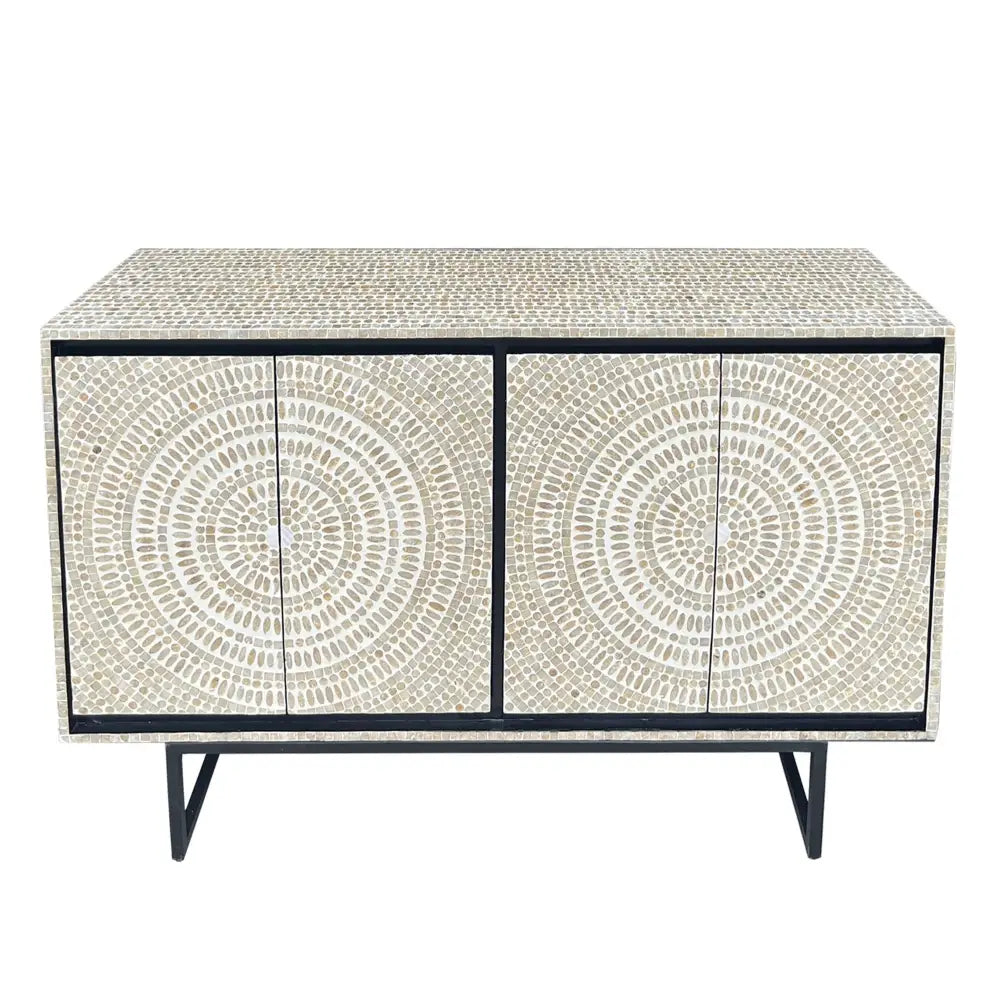 MOTHER OF PEARL HAND MADE SWIRL SIDEBOARD - Furniture > Dining > Buffets & Sideboards