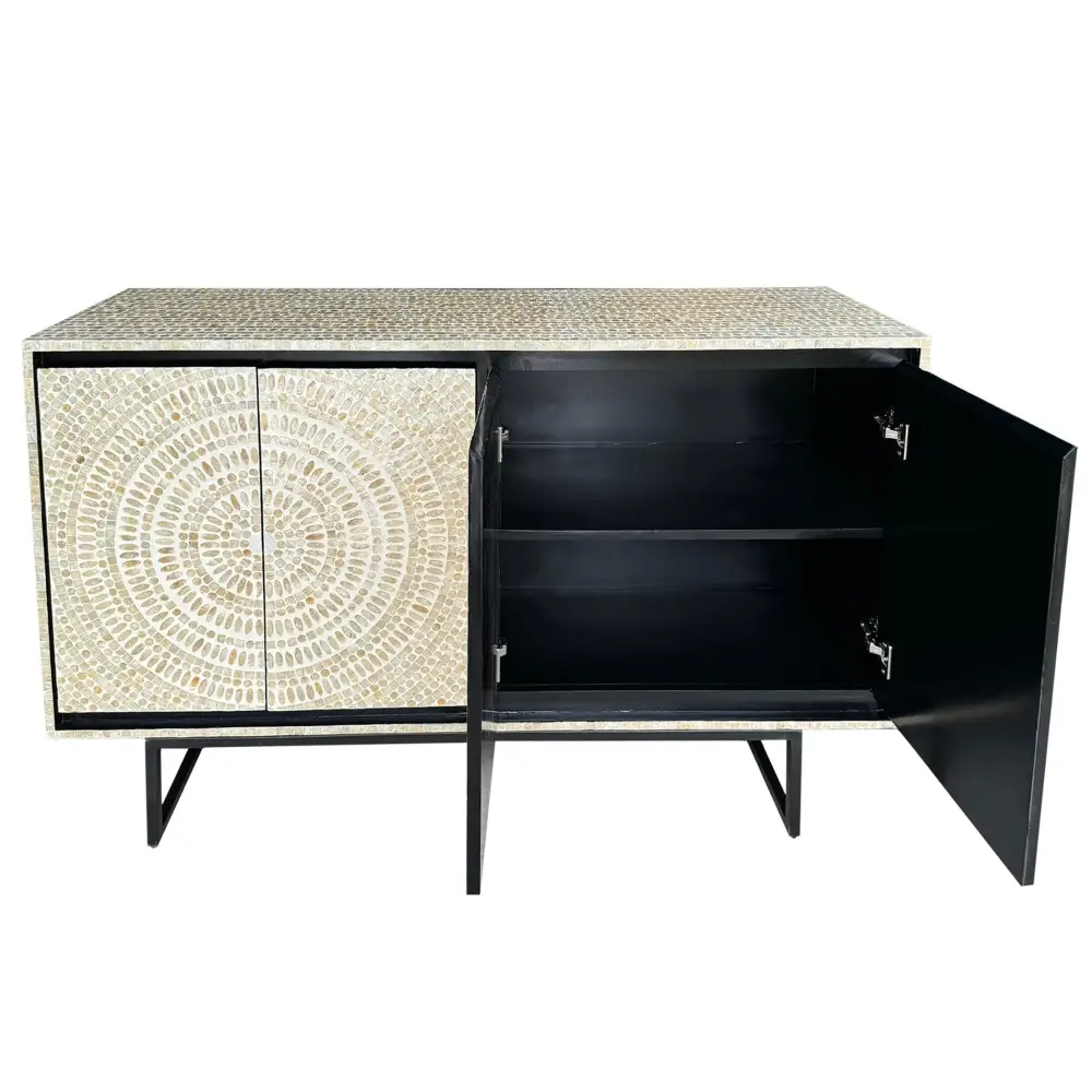 MOTHER OF PEARL HAND MADE SWIRL SIDEBOARD - Furniture > Dining > Buffets & Sideboards