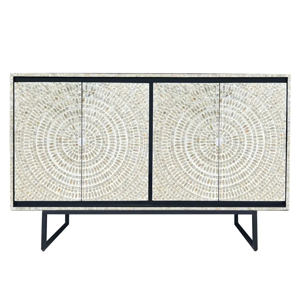 MOTHER OF PEARL HAND MADE SWIRL SIDEBOARD - Furniture > Dining > Buffets & Sideboards