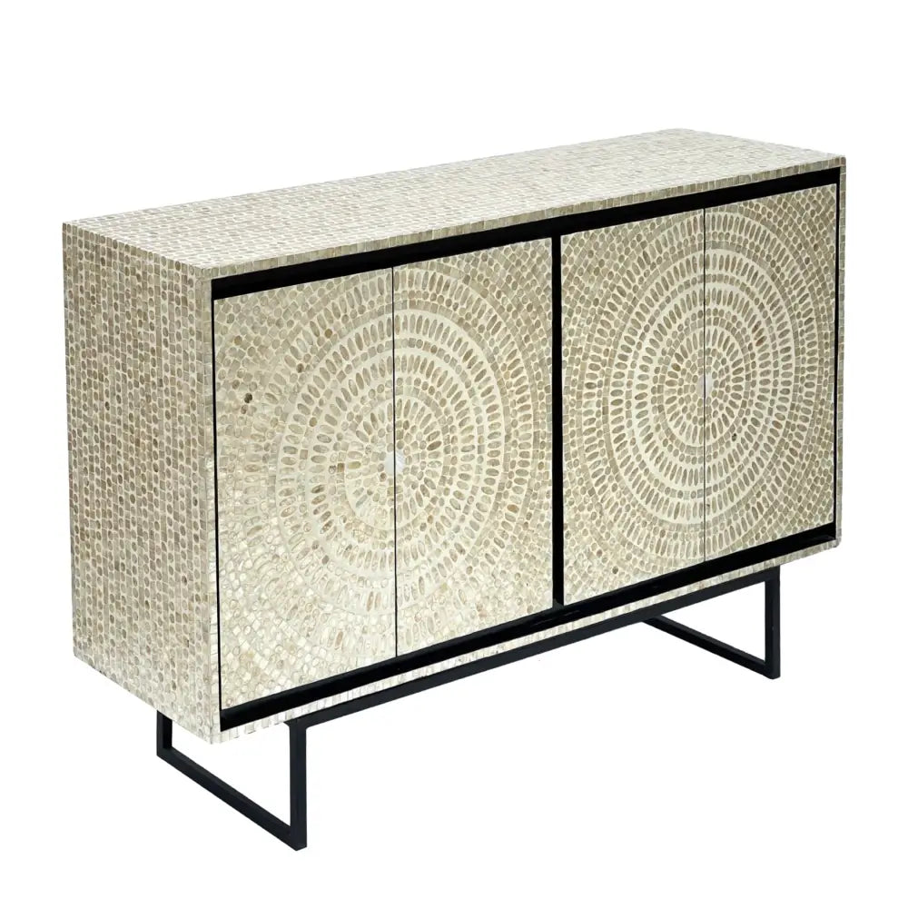 MOTHER OF PEARL HAND MADE SWIRL SIDEBOARD - Furniture > Dining > Buffets & Sideboards