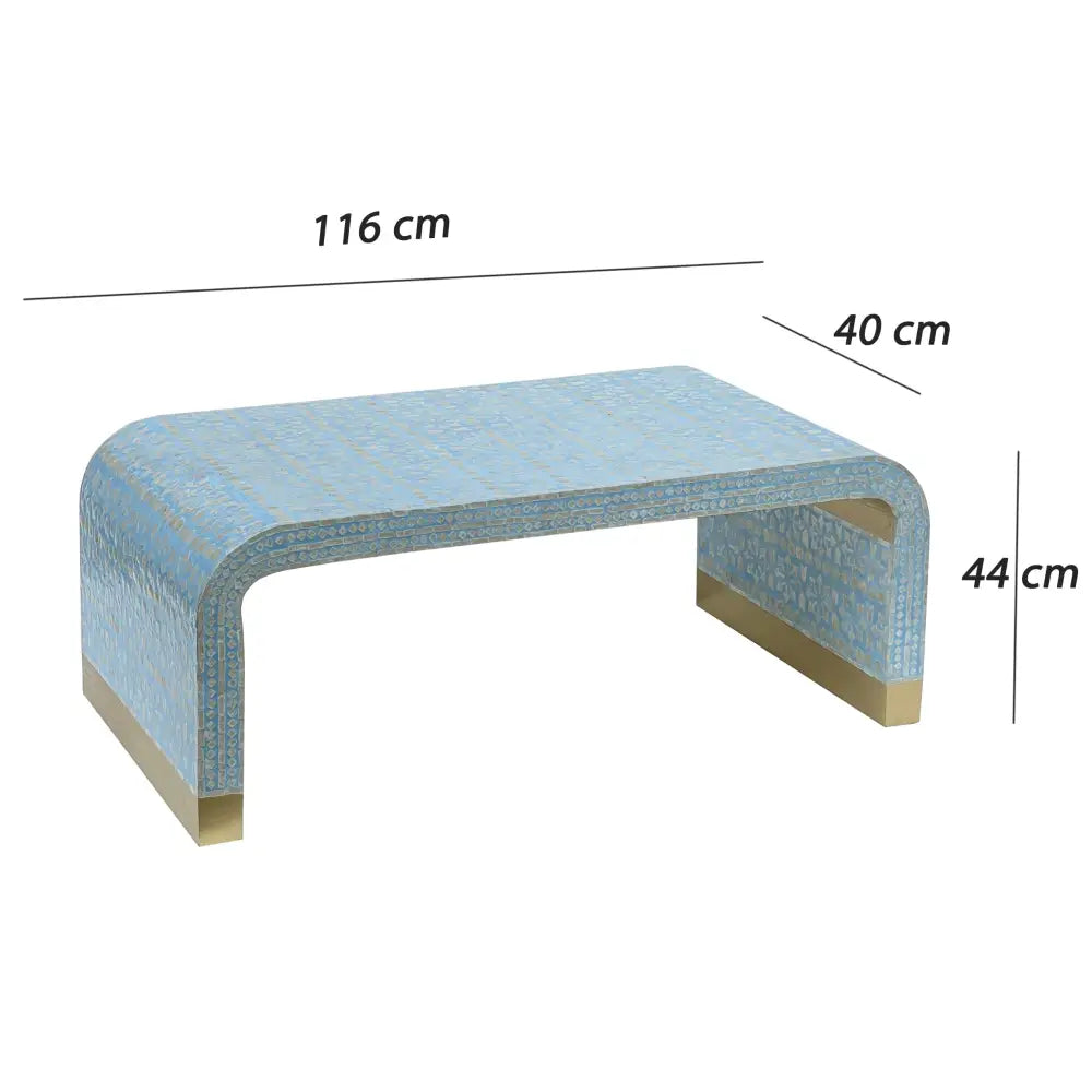 MOTHER OF PEARL MEDITERRANEAN BREEZE LOW PROFILE COFFEE TABLE - Furniture > Living Room > Coffee Tables