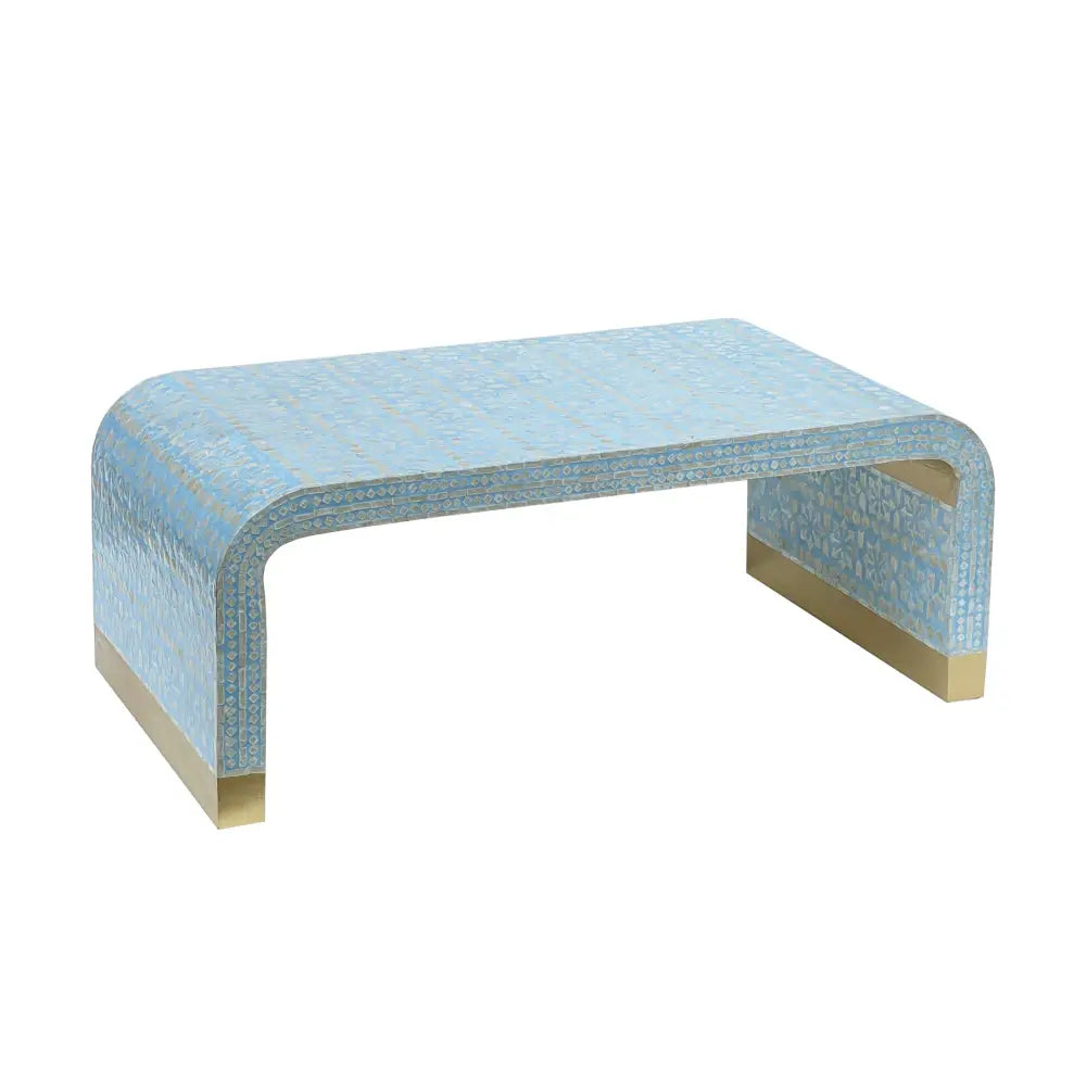 MOTHER OF PEARL MEDITERRANEAN BREEZE LOW PROFILE COFFEE TABLE - Furniture > Living Room > Coffee Tables