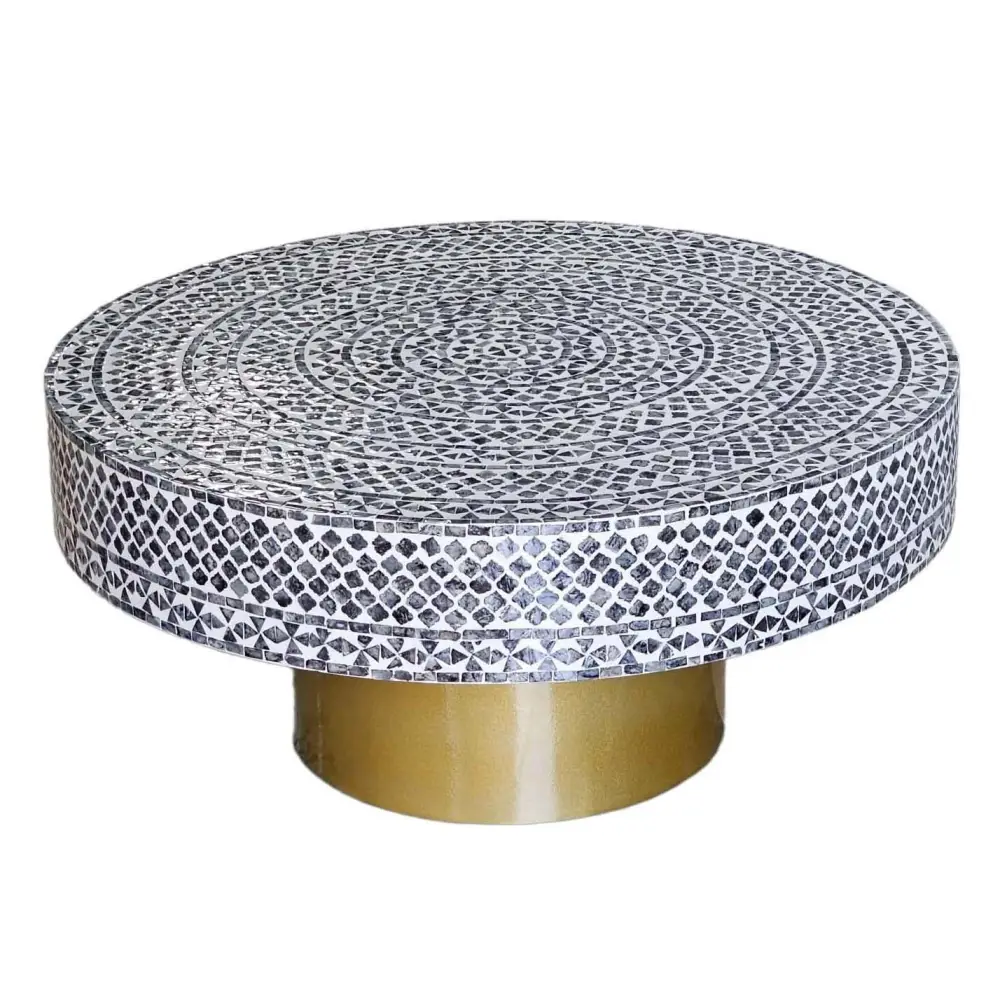 MOTHER OF PEARL OBSIDIAN LUXE COFFEE TABLE - Furniture > Living Room > Coffee Tables