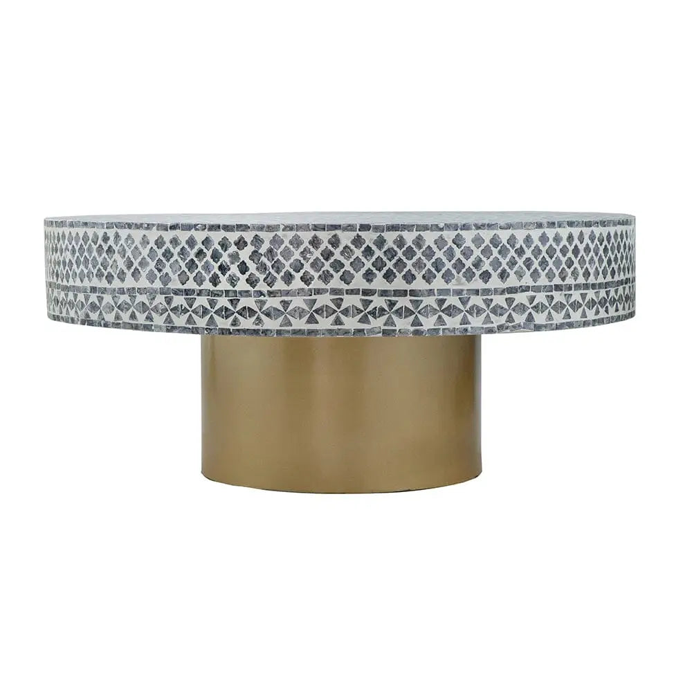 MOTHER OF PEARL OBSIDIAN LUXE COFFEE TABLE - Furniture > Living Room > Coffee Tables
