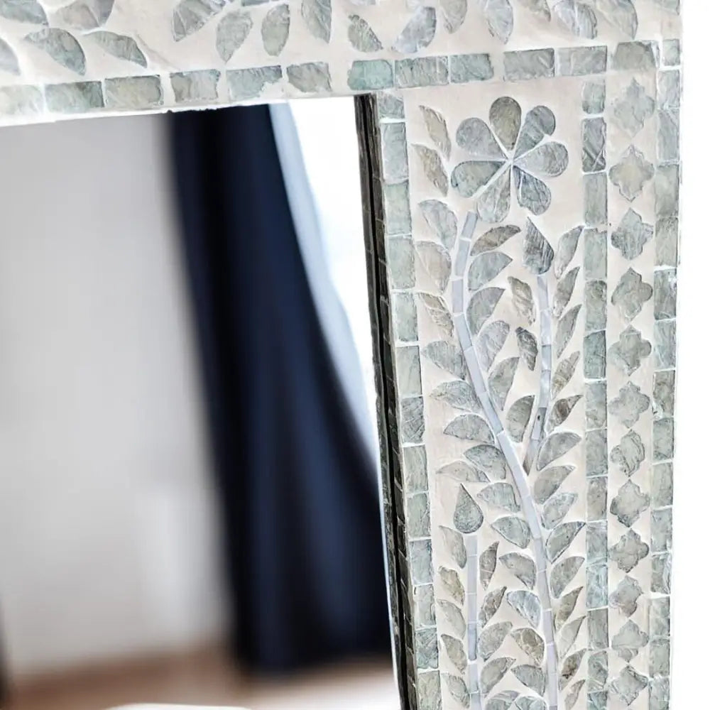 MOTHER OF PEARL SERENE REFLECTION WALL MIRROR - Home & Garden > Decor > Mirrors