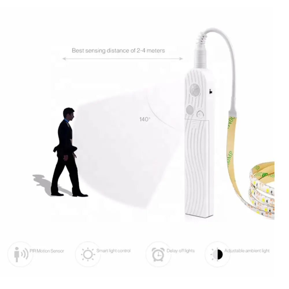 Motion Sensor LED Strip Light 1m warm white - Home & Garden > Lighting