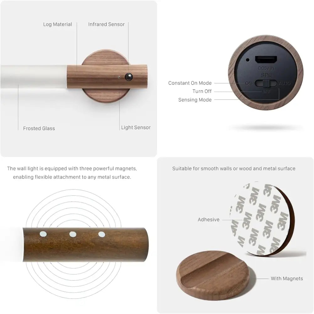 Motion Sensor Wall Light Indoor LED Rechargeable 2pcs - Home & Garden > Lighting > Night Lights & Ambient Lighting