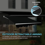 Motorised Outdoor Folding Arm Awning Retractable Sunshade Canopy Black 5.0m x 3.0m - Home & Garden > Shading