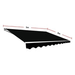 Motorised Outdoor Folding Arm Awning Retractable Sunshade Canopy Black 5.0m x 3.0m - Home & Garden > Shading
