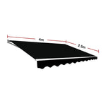 Motorised Outdoor Folding Arm Awning Retractable Sunshade Canopy Black 4.0m x 2.5m - Home & Garden > Shading