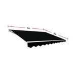 Motorised Outdoor Folding Arm Awning Retractable Sunshade Canopy Black 4.0m x 3.0m - Home & Garden > Shading
