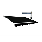 Motorised Outdoor Folding Arm Awning Retractable Sunshade Canopy Black 4.0m x 3.0m - Home & Garden > Shading