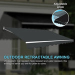 Motorised Outdoor Folding Arm Awning Retractable Sunshade Canopy Grey 3.0m x 2.5m - Home & Garden > Shading
