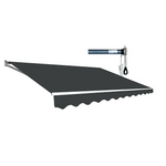 Motorised Outdoor Folding Arm Awning Retractable Sunshade Canopy Grey 3.0m x 2.5m - Home & Garden > Shading