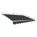 Motorised Outdoor Folding Arm Awning Retractable Sunshade Canopy Grey 5.0m x 2.5m - Home & Garden > Shading