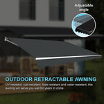 Motorised Outdoor Folding Arm Awning Retractable Sunshade Canopy Grey 4.0m x 3.0m - Home & Garden > Shading