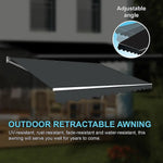 Motorised Outdoor Folding Arm Awning Retractable Sunshade Canopy Grey 5.0m x 3.0m - Home & Garden > Shading