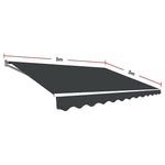 Motorised Outdoor Folding Arm Awning Retractable Sunshade Canopy Grey 5.0m x 3.0m - Home & Garden > Shading