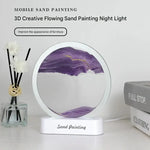 Moving Sand Art Picture with LED Night Light Base - USB Powered Relaxing Desktop Decor(Purple) - Home & Garden >