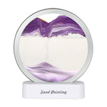 Moving Sand Art Picture with LED Night Light Base - USB Powered Relaxing Desktop Decor(Purple) - Home & Garden >